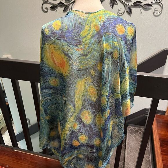 Starry Night Patterned Scarf #YC - Picture 5 of 8